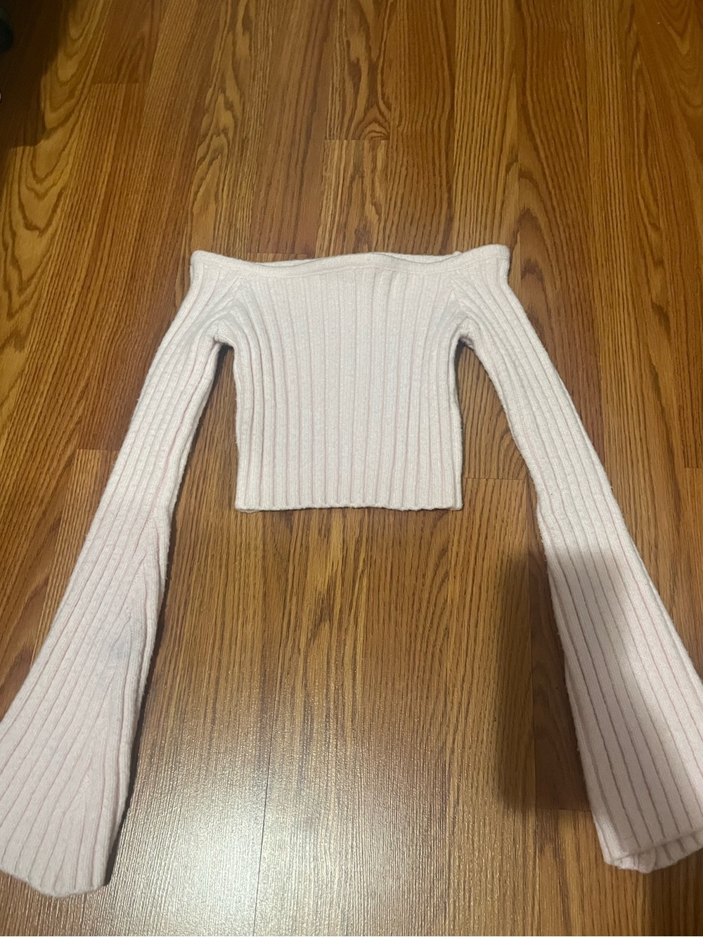 Pink off the shoulder knit top